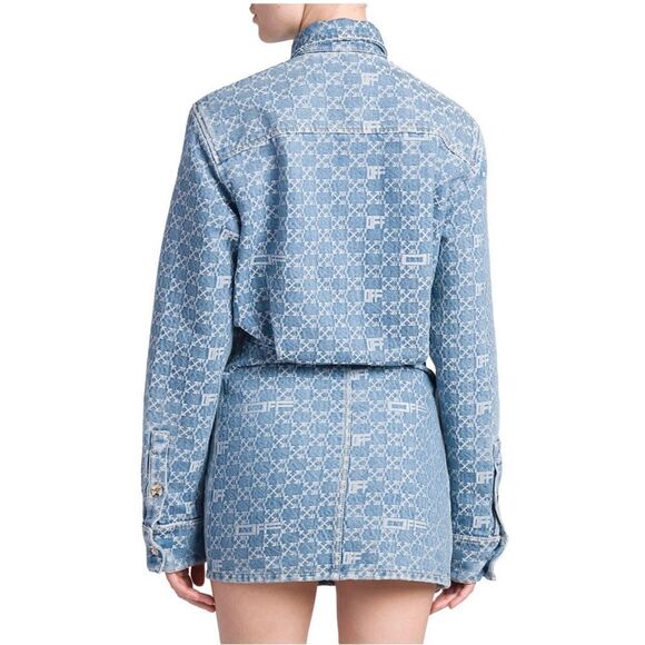 Off-White Monogram Twist Long Sleeve Denim Minidress size 40/ US size 6 - Picture 3 of 16